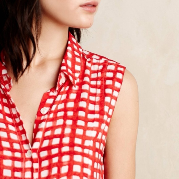 Anthropologie 11 1 Tylho Percy Tunic Top - Red - Picture 4 of 8